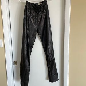Vintage 1990s black leather pants.  Size 6